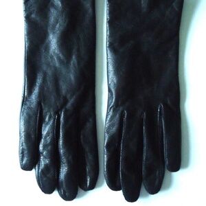 Philippines Women's Akrylic Lined Leather Black Soft Gloves RN#9873 Size-L